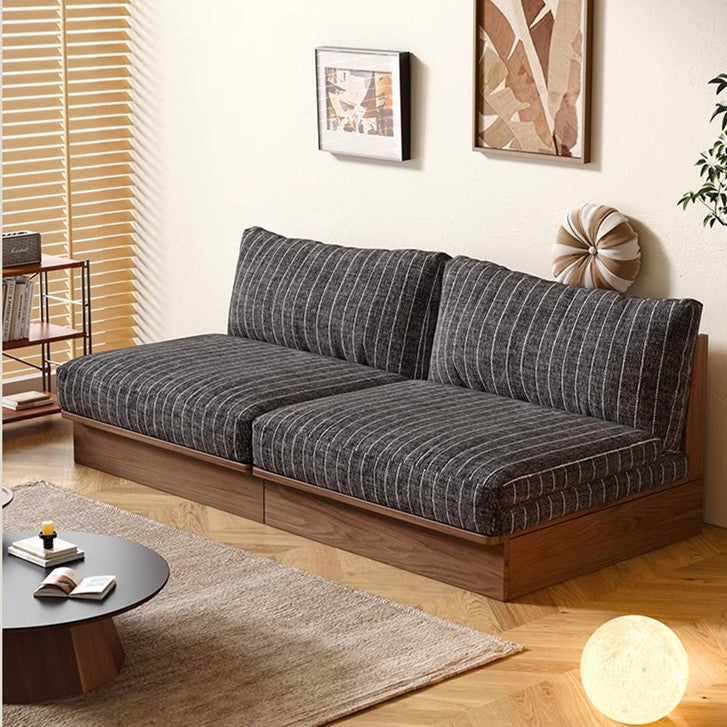 Japandi YUNJIAN Pull Out Solid Wood Frame Sofa Bed Grey / 2.0M/79INCH sofa bed