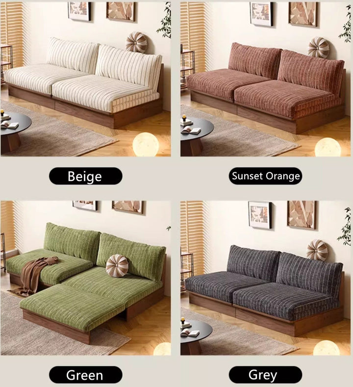 Japandi YUNJIAN Pull Out Solid Wood Frame Sofa Bed sofa bed
