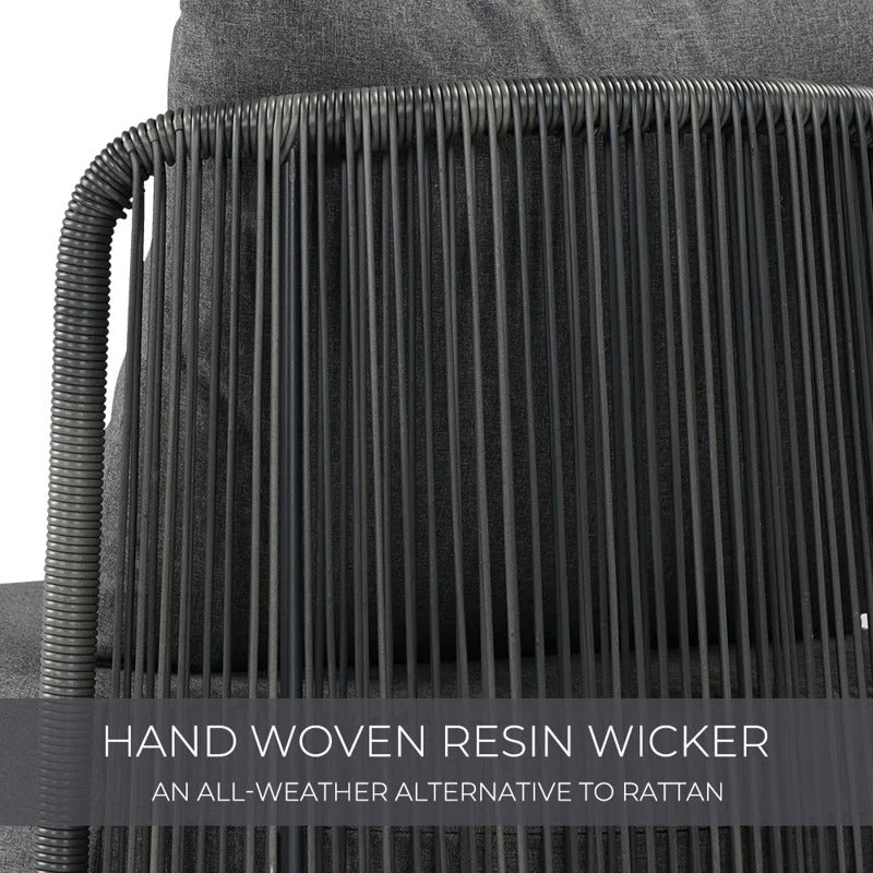 Sleak Outdoor Patio Seating Set 2 Chairs and 1 Table Set (Dark Grey)