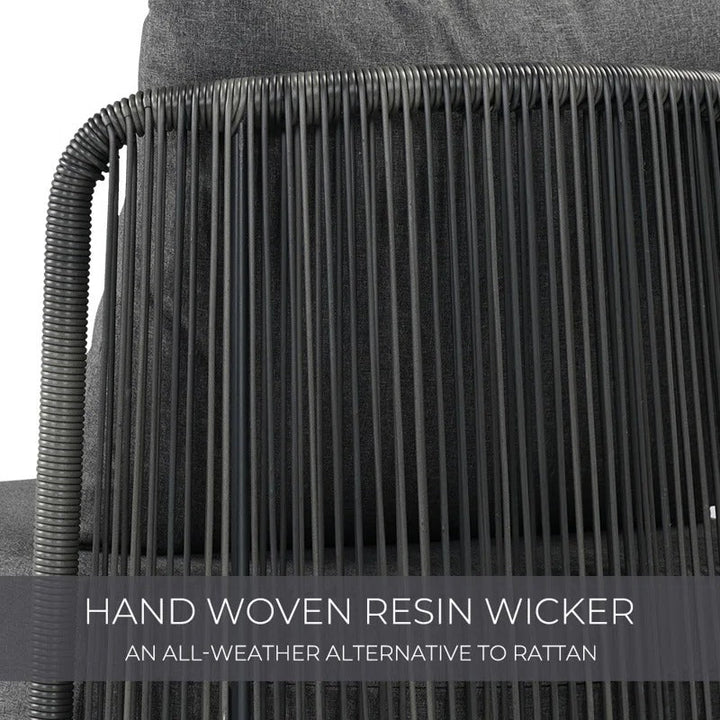 Sleak Outdoor Patio Seating Set 2 Chairs and 1 Table Set (Dark Grey)