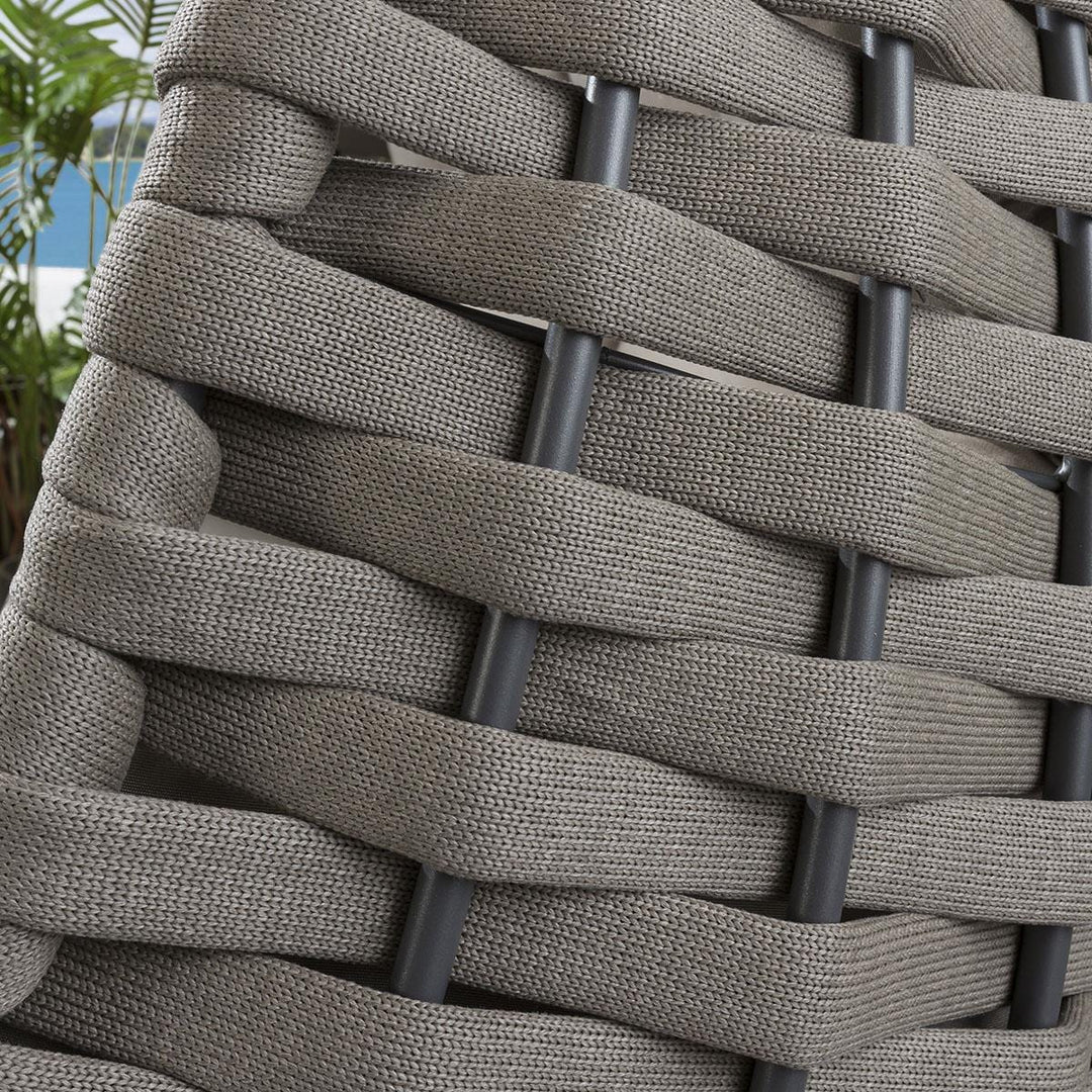 Lace Three Seater Hanging Swing With Stand For Balcony Garden Swing (Silk Grey) Braid & Rope - Swings