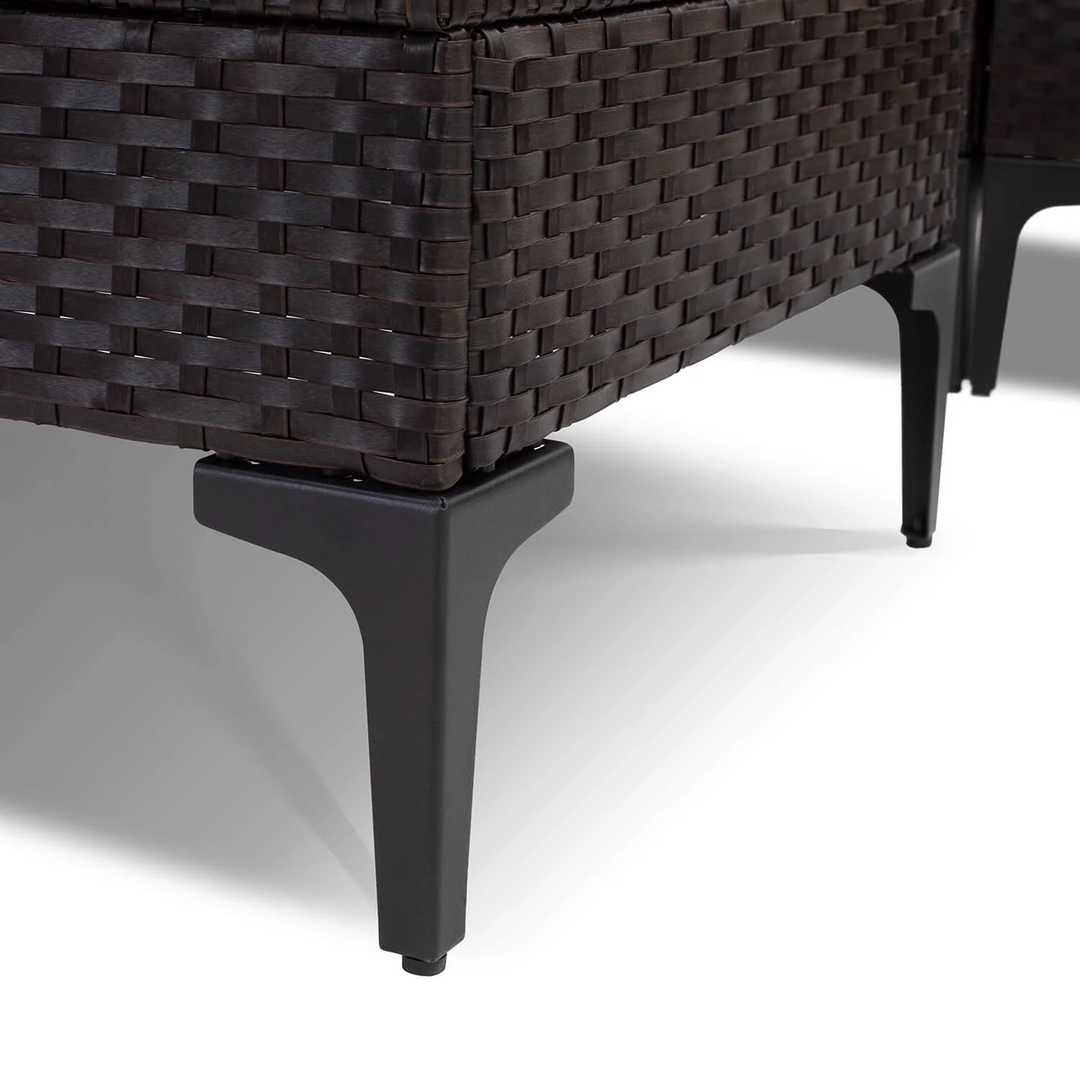 Cyzen Outdoor Sofa Set 5 Seater and 1 Center Table Set (Dark Brown)