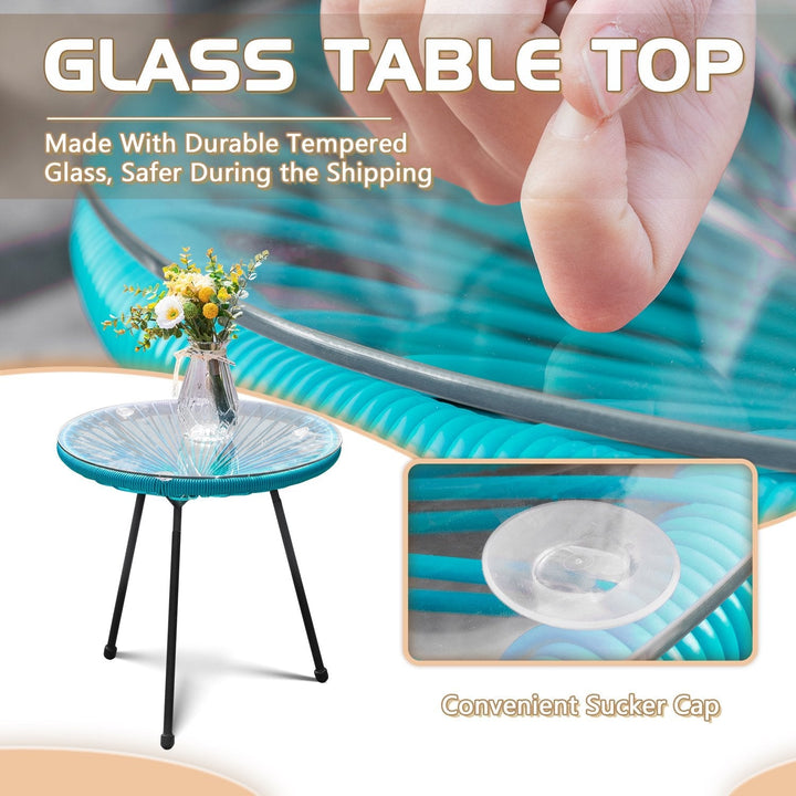 Legacy Outdoor Patio Seating Set 2 Chairs and 1 Table Set (Blue)