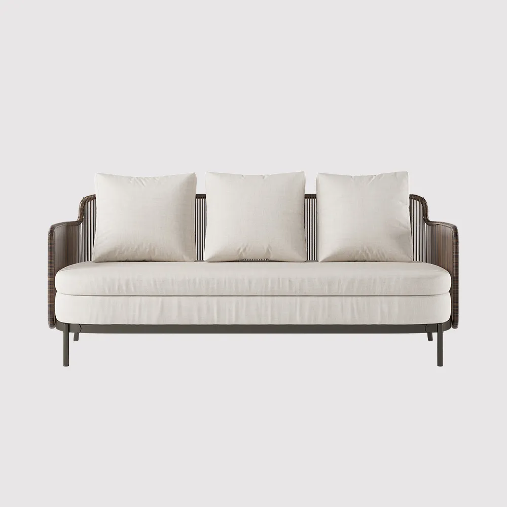 Viov Outdoor Garden Balcony Sofa Set 3 Seater,2 Single seater and 1 Center Table Set (Brown)