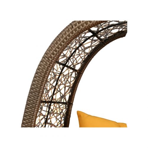 Umberto Single Seater Hanging Swing With Stand For Balcony , Garden Swing (Brown)