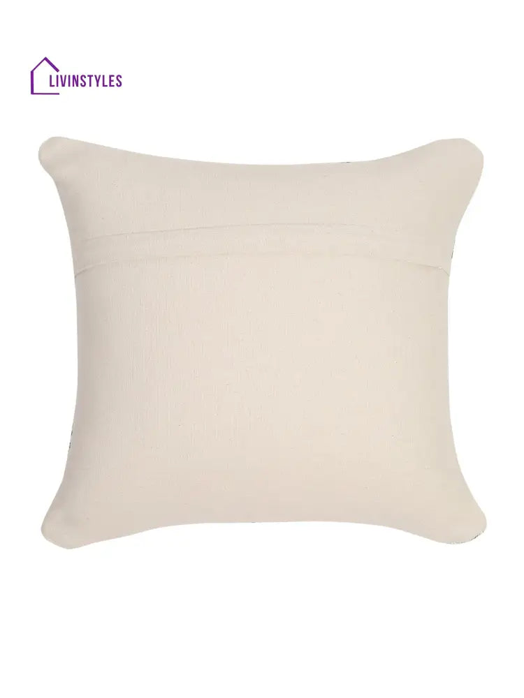 100% Cotton Tufted Aqua Cushion Cover Set Of 2 (18X18 Inch)