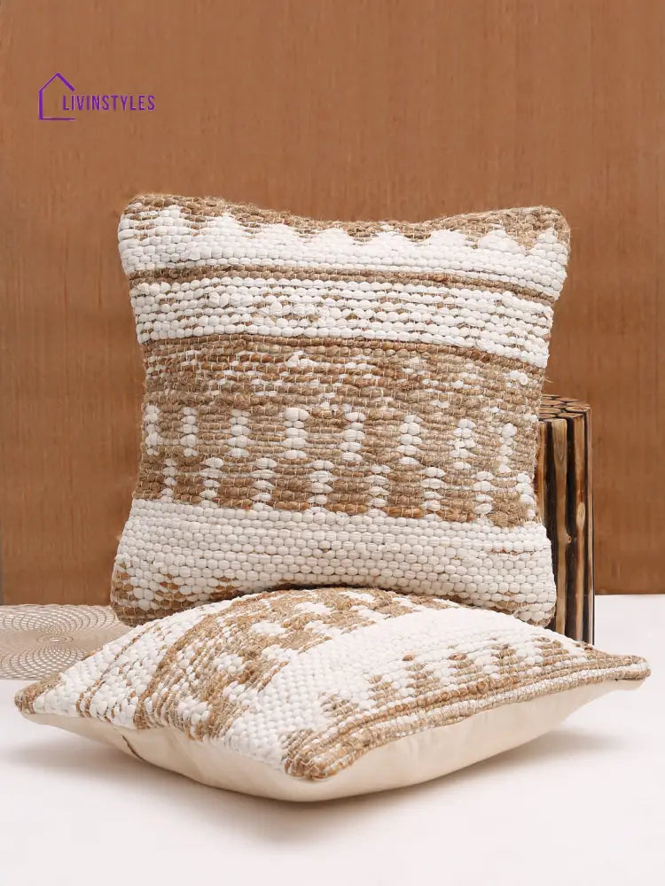 100% Cotton Tufted Aqua Cushion Cover Set Of 2 (18X18 Inch)