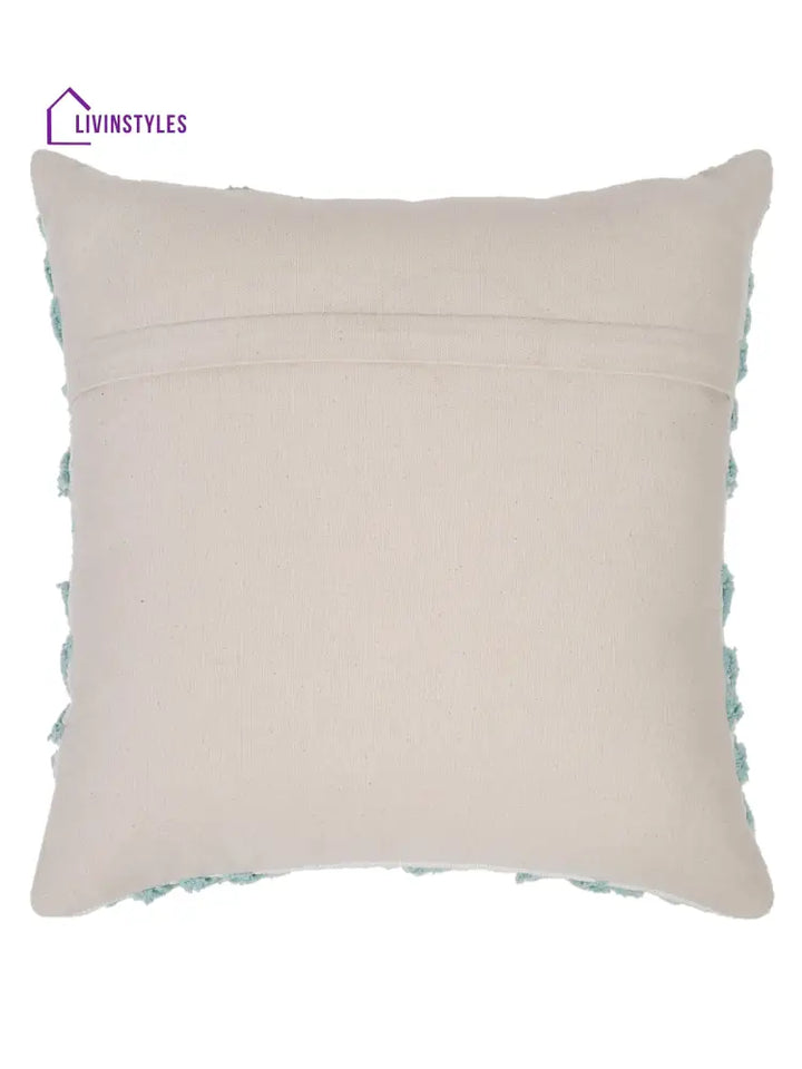 100% Cotton Tufted Beige Cushion Cover Set Of 2 (18X18 Inch)