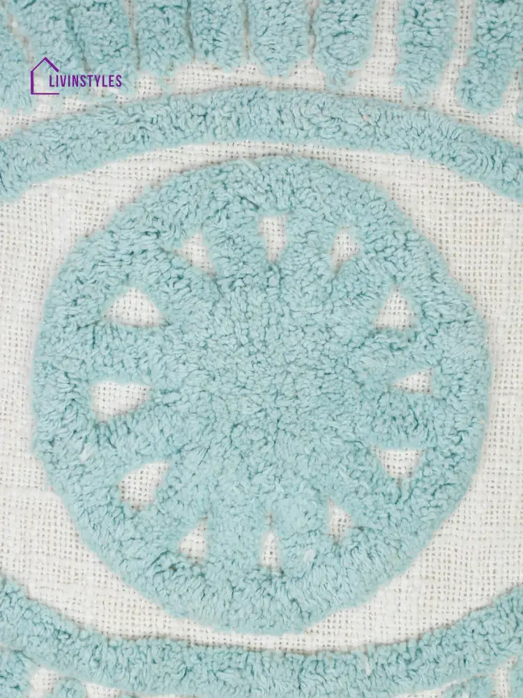 100% Cotton Tufted Beige Cushion Cover Set Of 2 (18X18 Inch)