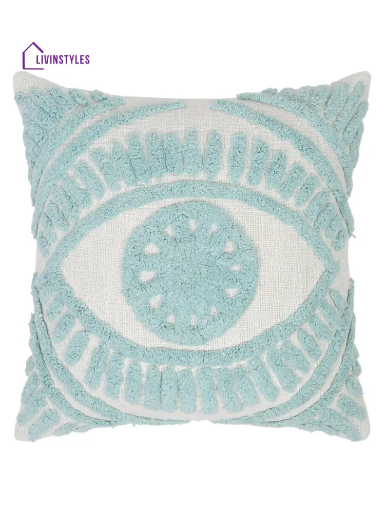 100% Cotton Tufted Beige Cushion Cover Set Of 2 (18X18 Inch)