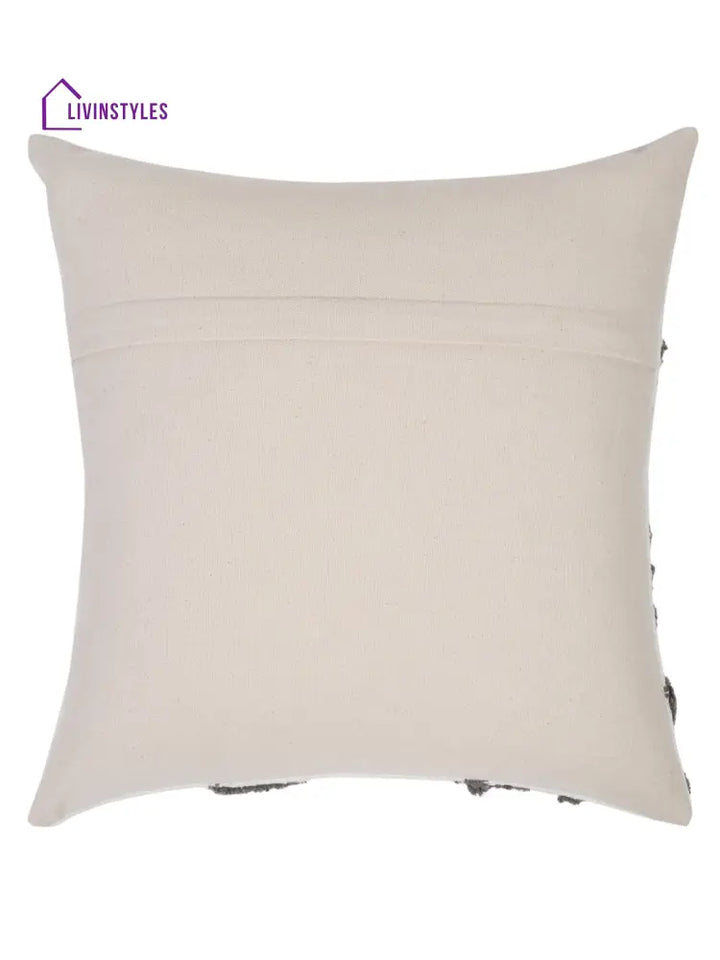 100% Cotton Tufted Gret Cushion Cover Set Of 2 (18X18 Inch)