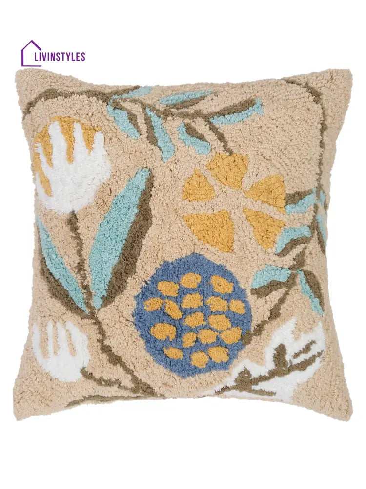 100% Cotton Tufted Multi Color Cushion Cover Set Of 2 (18X18 Inch)