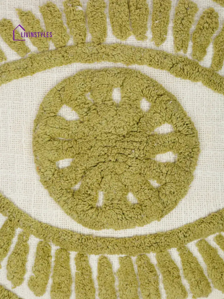 100% Cotton Tufted Olive Green Cushion Cover Set Of 2 (18X18 Inch)