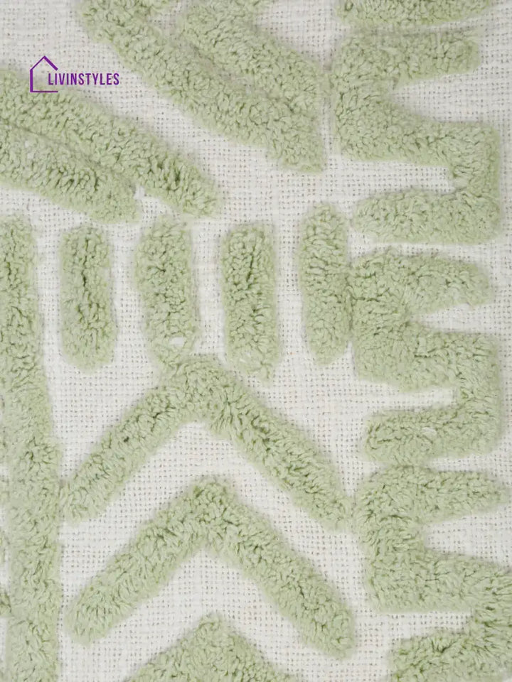 100% Cotton Tufted Sage Green Cushion Cover Set Of 2 (18X18 Inch)