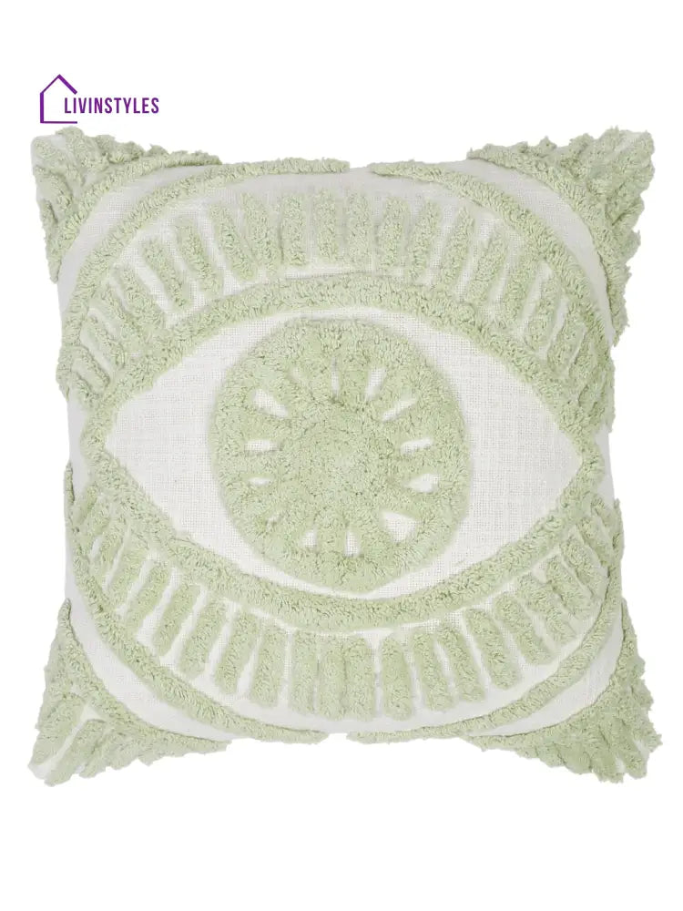 100% Cotton Tufted Sage Green Cushion Cover Set Of 2 (18X18 Inch)