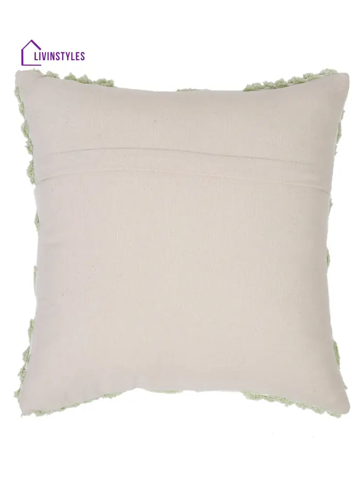 100% Cotton Tufted Sage Green Cushion Cover Set Of 2 (18X18 Inch)