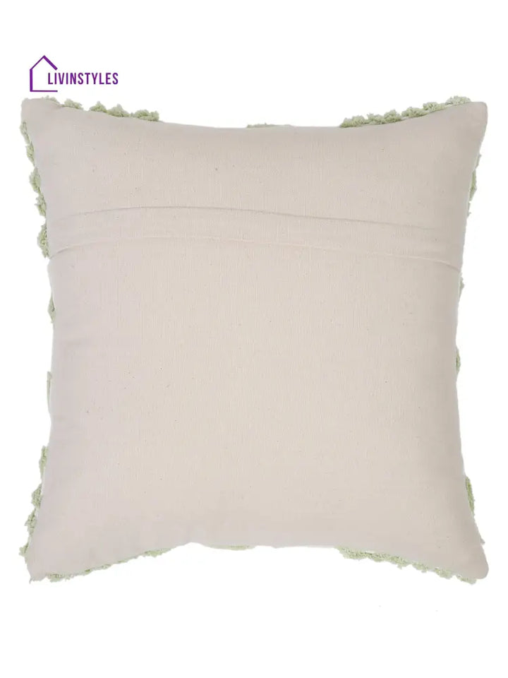 100% Cotton Tufted Sage Green Cushion Cover Set Of 2 (18X18 Inch)