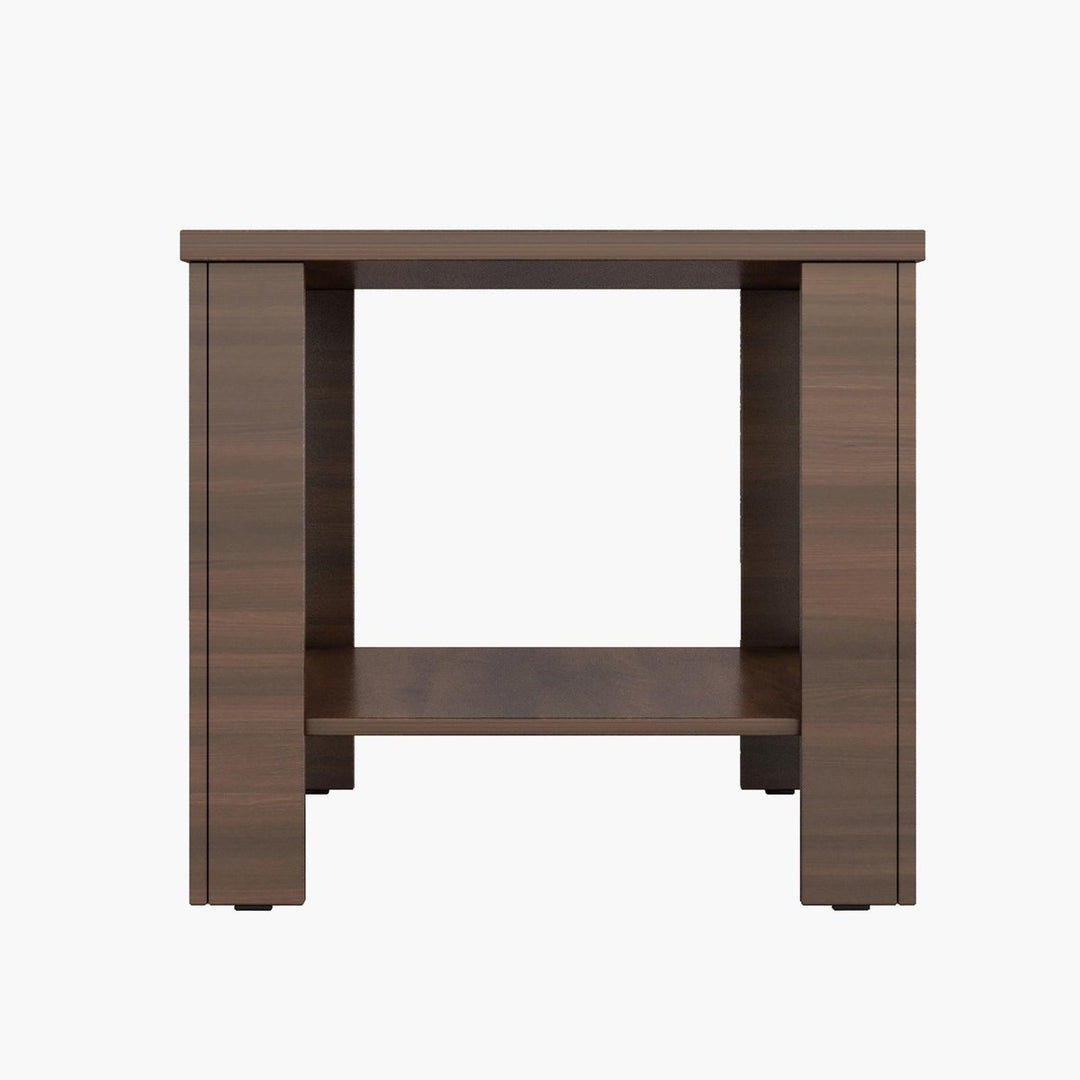 Omkarwood Premium White Engineered Wood End Table