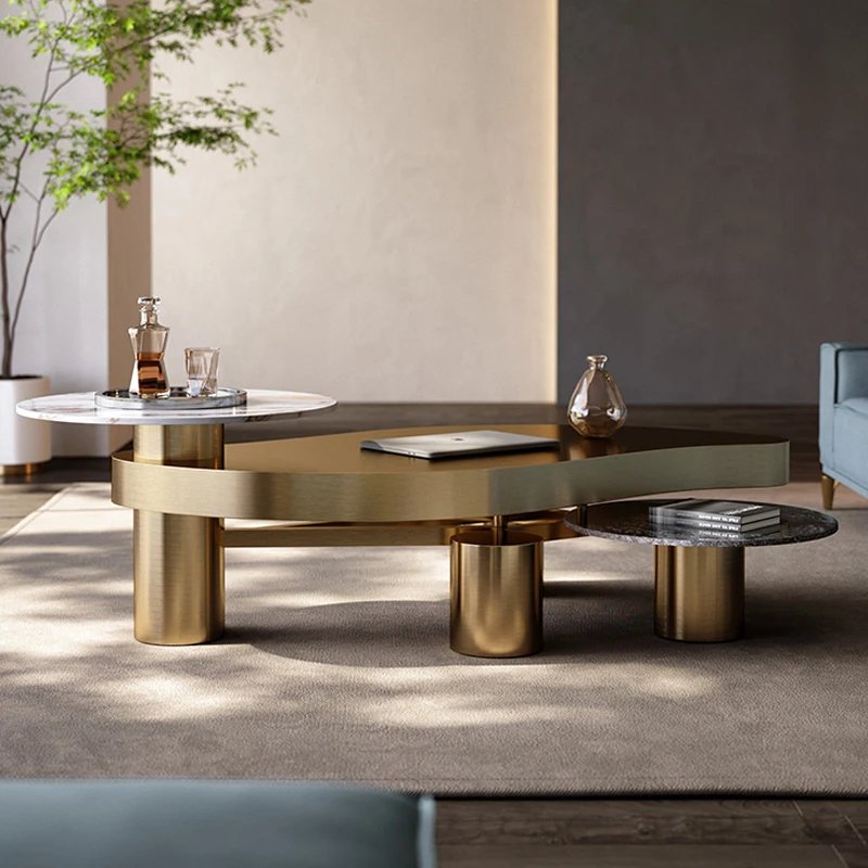 Kabir Stainless Steel Extra Large Centre Table (Set Of 3)