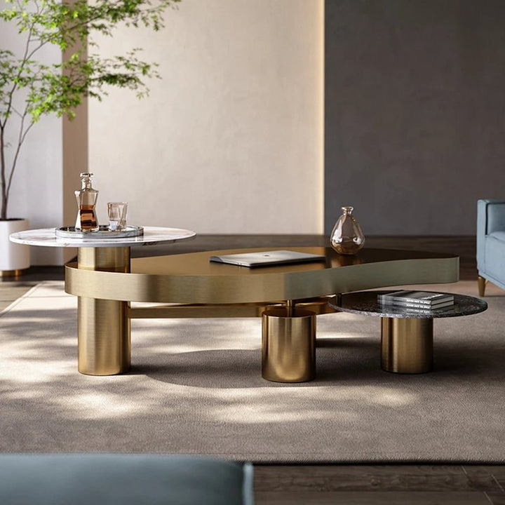 Kabir Stainless Steel Extra Large Centre Table (Set Of 3)
