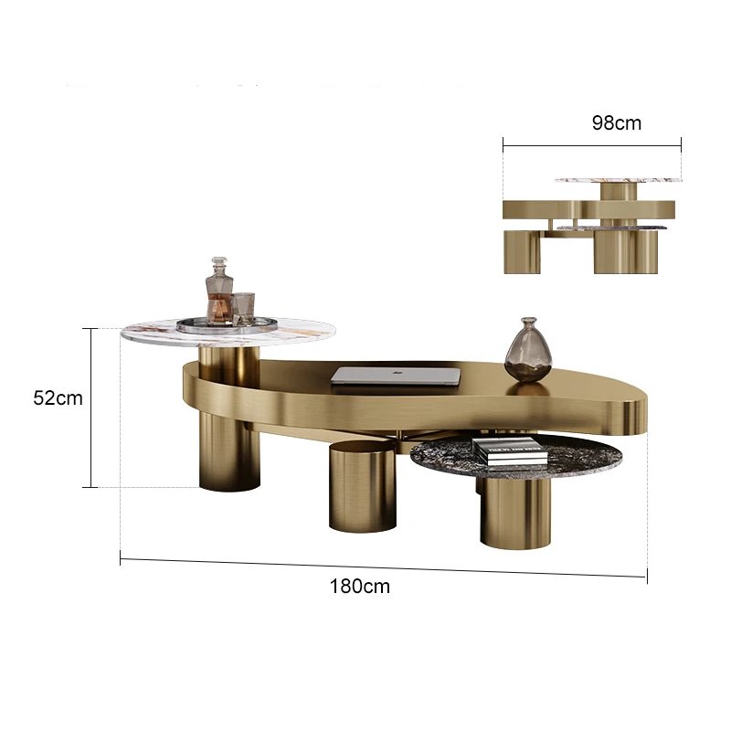 Kabir Stainless Steel Extra Large Centre Table (Set Of 3)