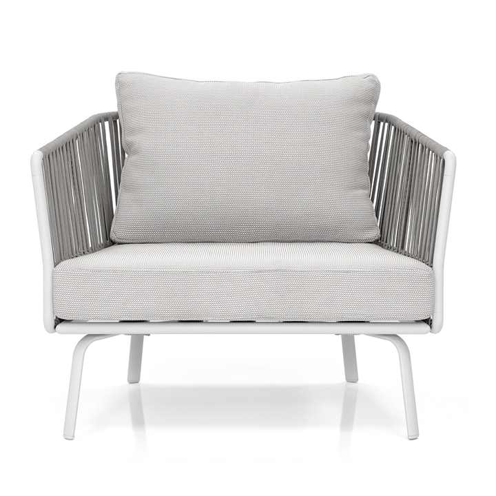 Luies Outdoor Garden Balcony Sofa Set 2 Seater,2 Single seater and 2 Center Table With 1 Side Table  Set, Braid & Rope (Grey)