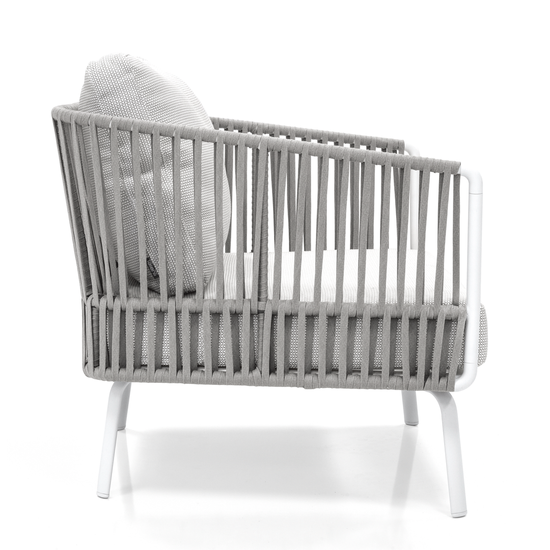 Luies Outdoor Garden Balcony Sofa Set 2 Seater,2 Single seater and 2 Center Table With 1 Side Table  Set, Braid & Rope (Grey)