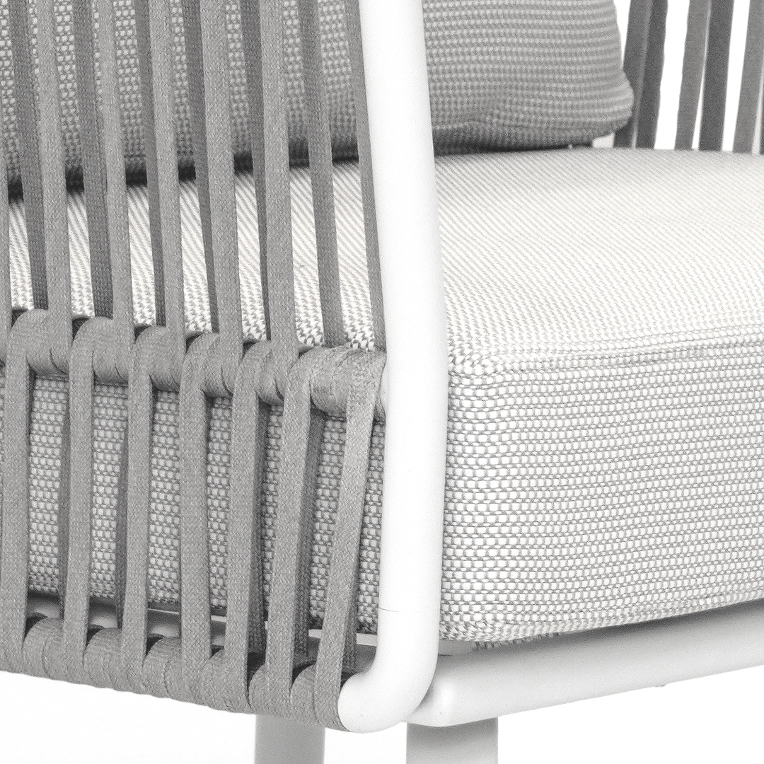 Luies Outdoor Garden Balcony Sofa Set 2 Seater,2 Single seater and 2 Center Table With 1 Side Table  Set, Braid & Rope (Grey)