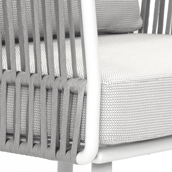 Luies Outdoor Garden Balcony Sofa Set 2 Seater,2 Single seater and 2 Center Table With 1 Side Table  Set, Braid & Rope (Grey)