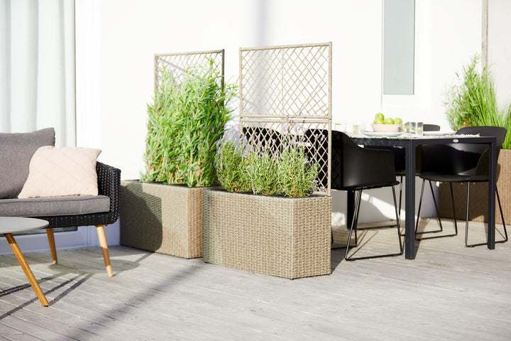 Raulf Outdoor Wicker Planters For Garden, Balcony