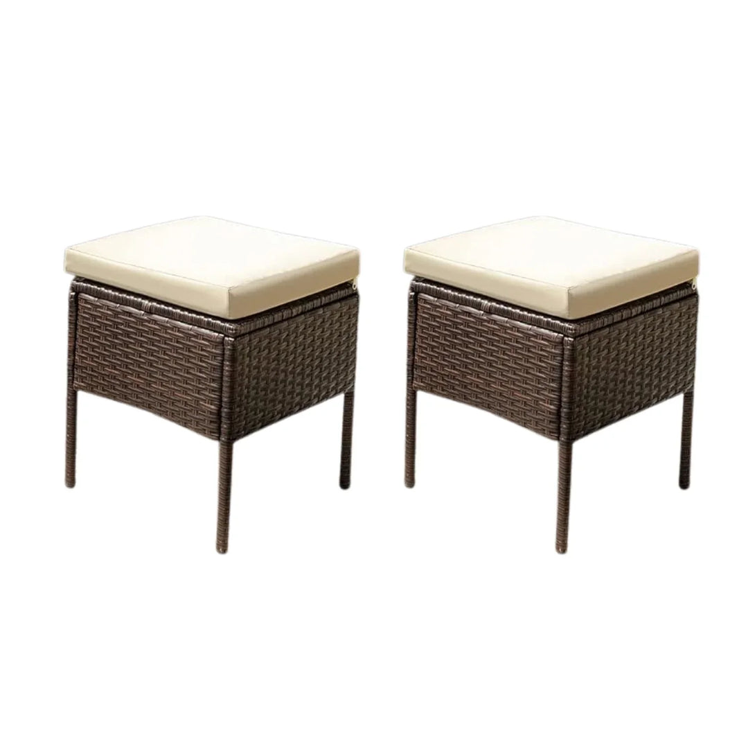 Lei 6 Piece Outdoor Patio Furniture Set (Dark Brown & Cream)