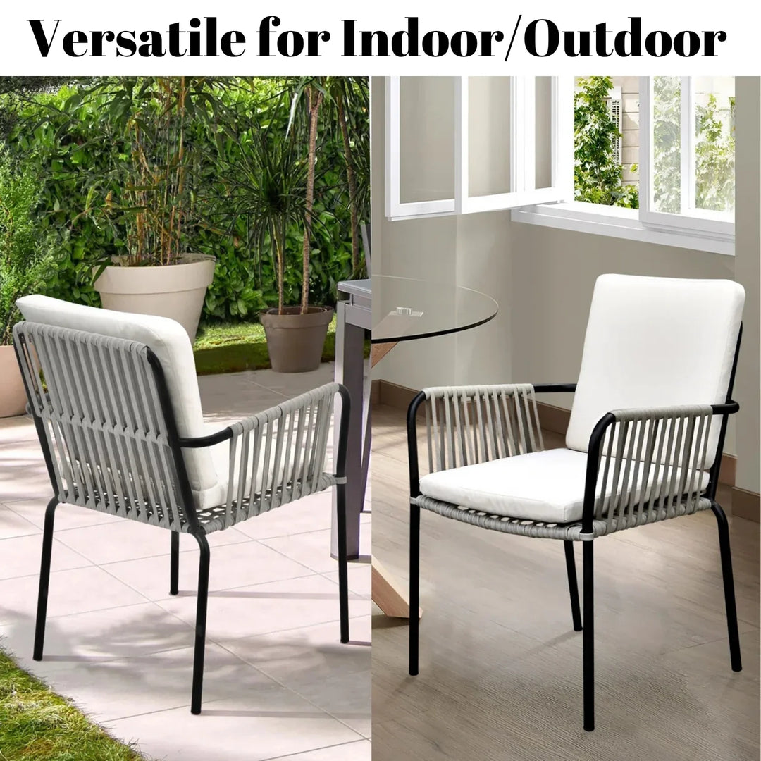 Sakshi 2-Piece Outdoor Rope Patio Dining Chairs