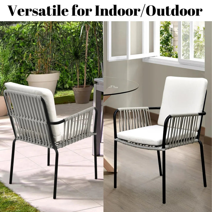 Sakshi 2-Piece Outdoor Rope Patio Dining Chairs