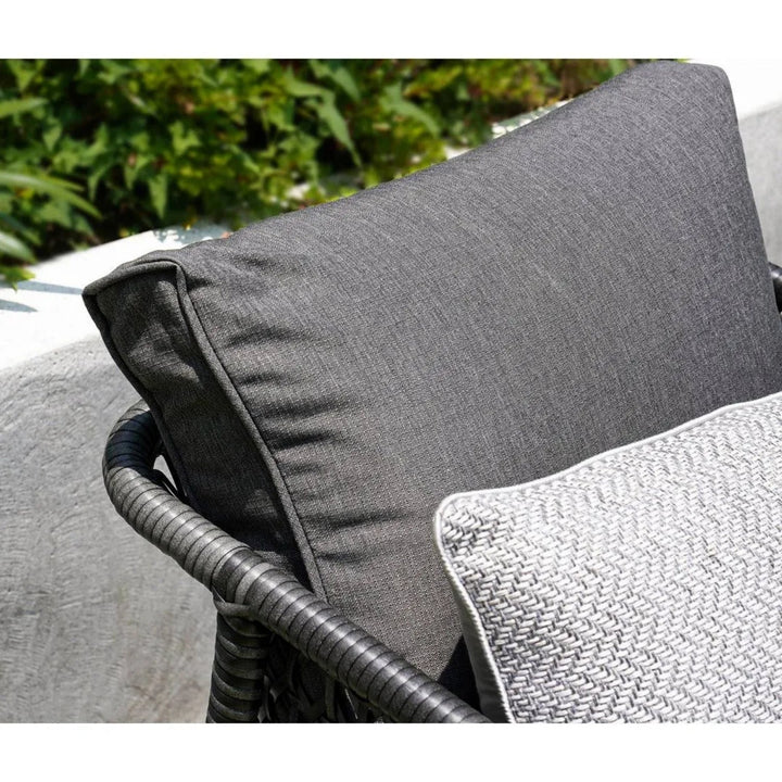 Rowan L-Shaped Patio Conversation Sofa Set with Thick Cushions & Side Table (Grey)