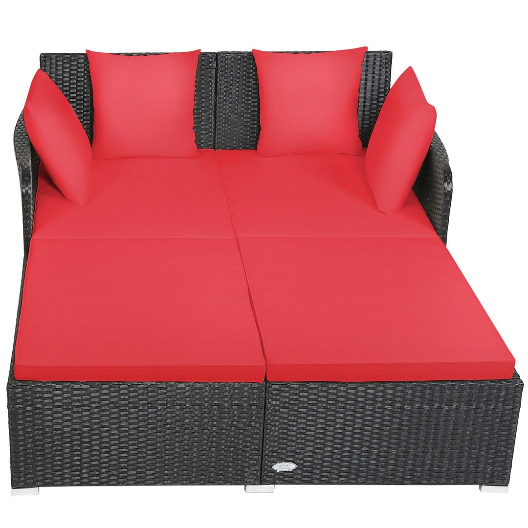 Maurizio Outdoor Poolside Sunbed With Cushion Daybed (Black) - Sunbed