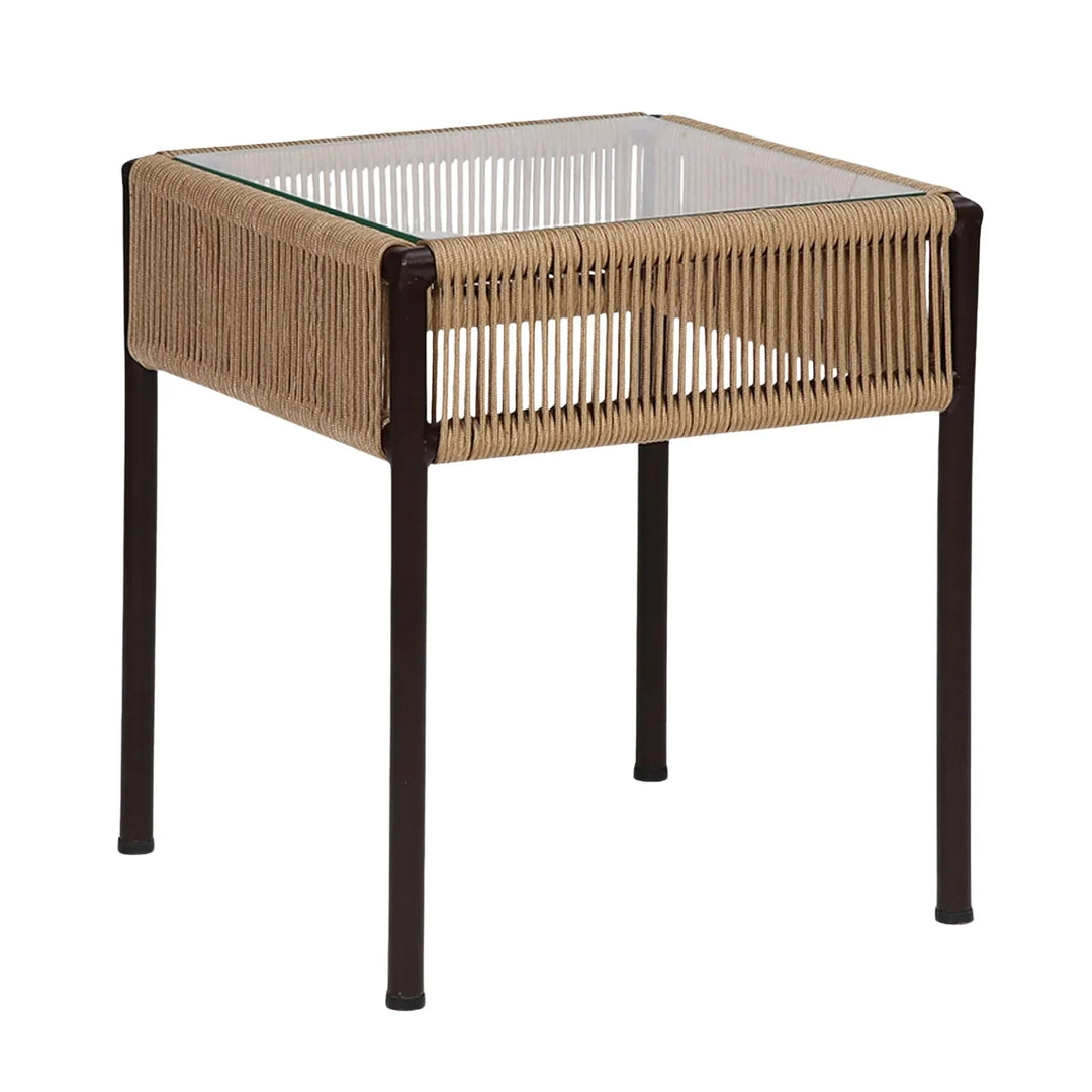 Capri Outdoor Rope 3-Piece Patio Chairs Set (Beige)