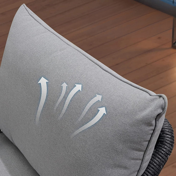 Indira Outdoor 4 Seater Rope Conversation Sofa Set