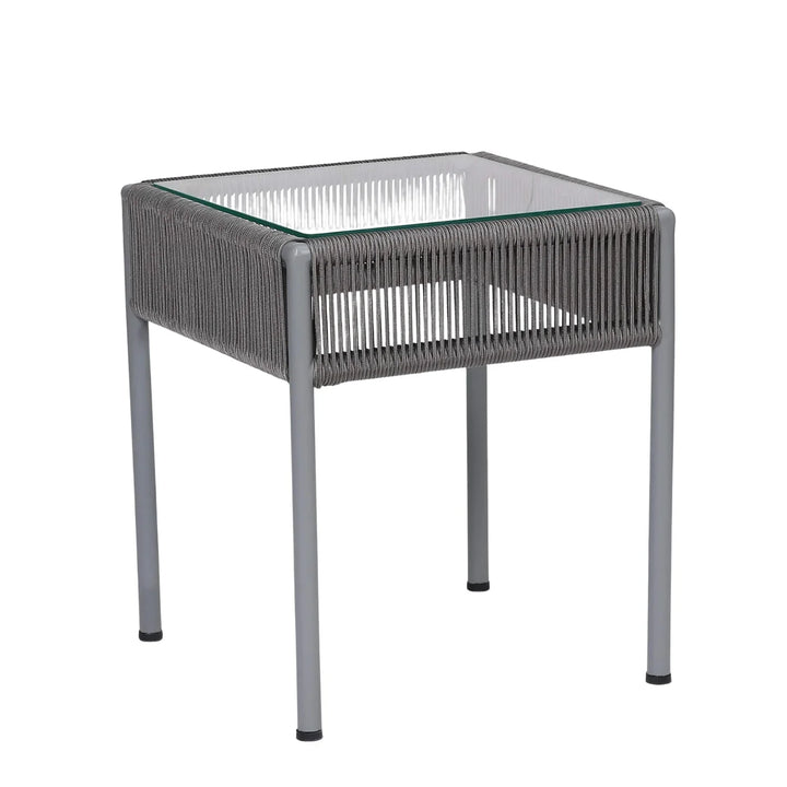 Jovie Outdoor Rope 3-Piece Patio Set (Grey)