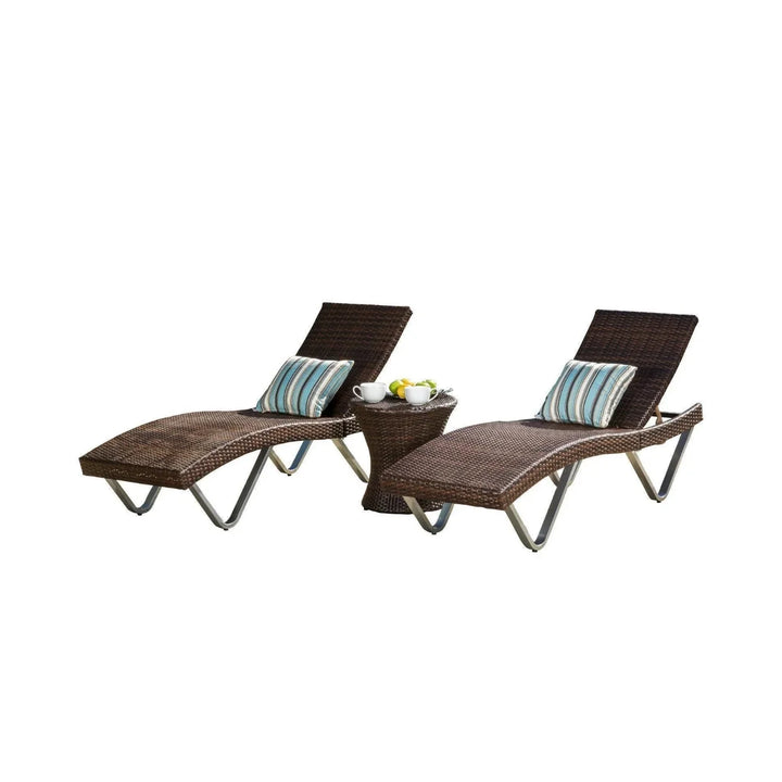 Nike Outdoor Rattan Wicker Lounge Chairs Set of 2 with Matching Side Table