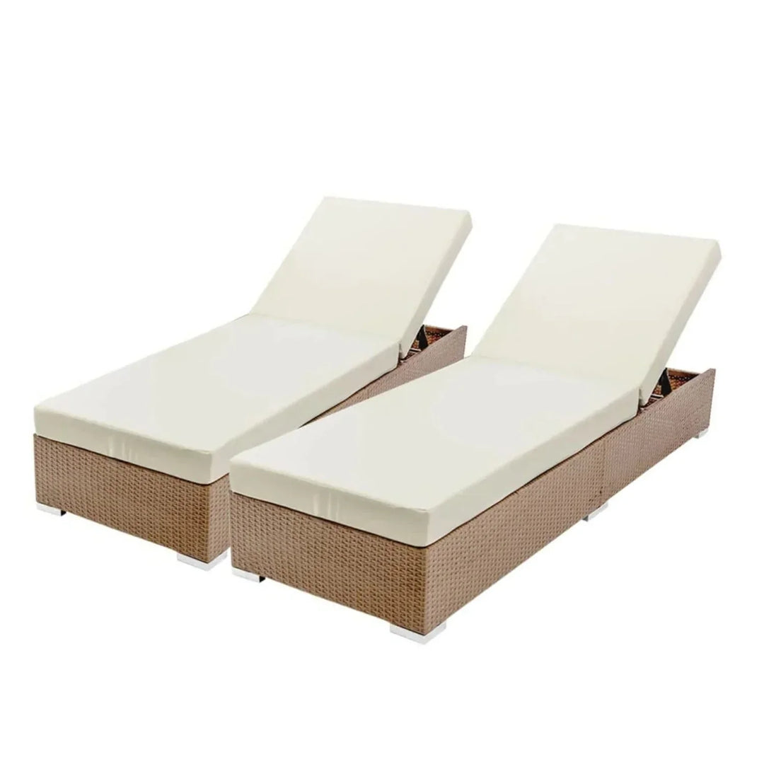 Yamini Outdoor 2-Piece Chaise Lounge Chair with Adjustable Settings and Cushions