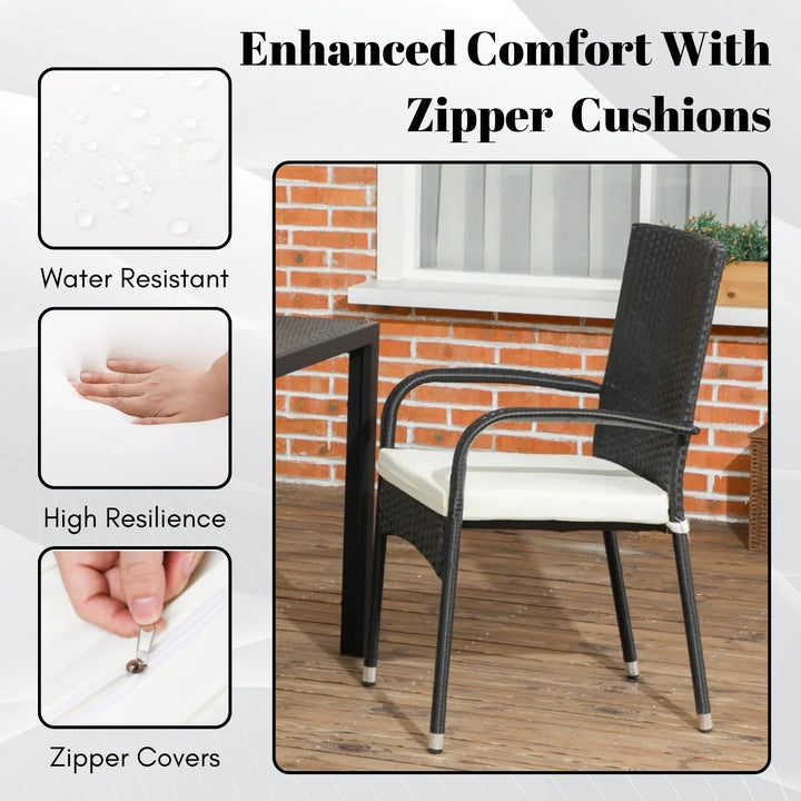 Penelope 4-Piece Outdoor Rattan Wicker Patio Dining Chairs