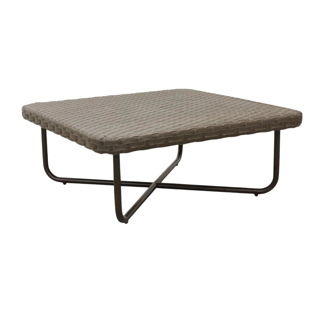 Tinsley Outdoor Rope 4-Piece Patio Sofa Set with Wicker Top Table (Brown & White)