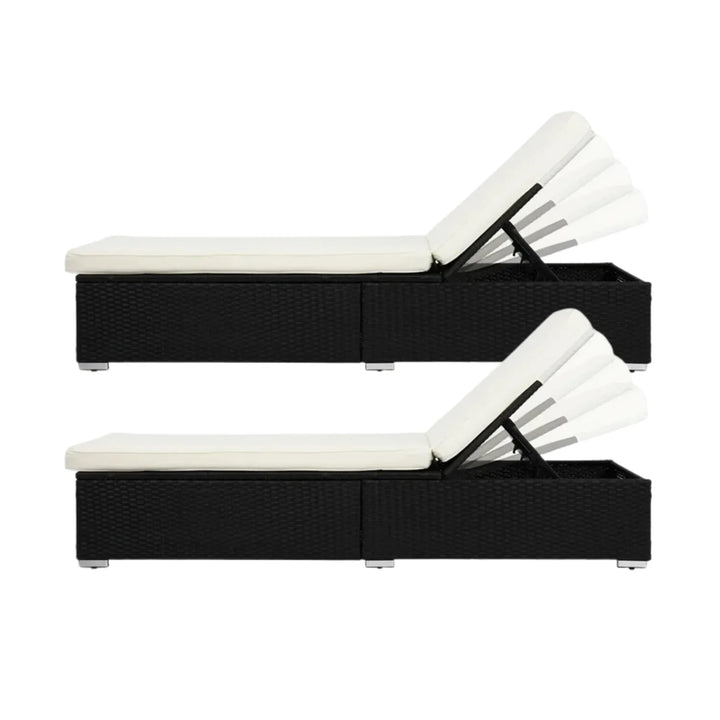 Zinnia Outdoor Wicker Lounge Chairs Set of 2 With Side Table