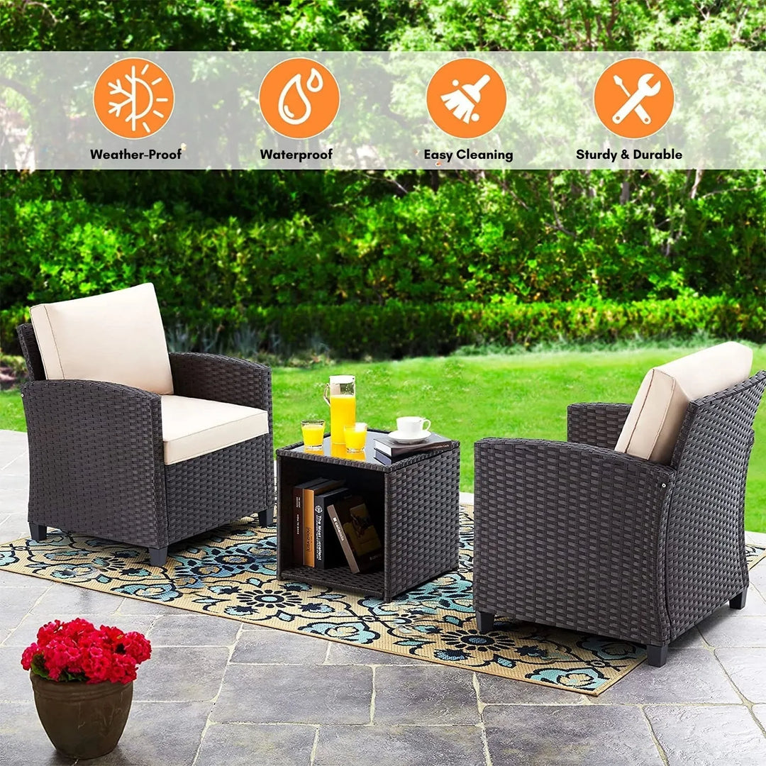 Xiao 3-Piece Outdoor Rattan Wicker Patio Set