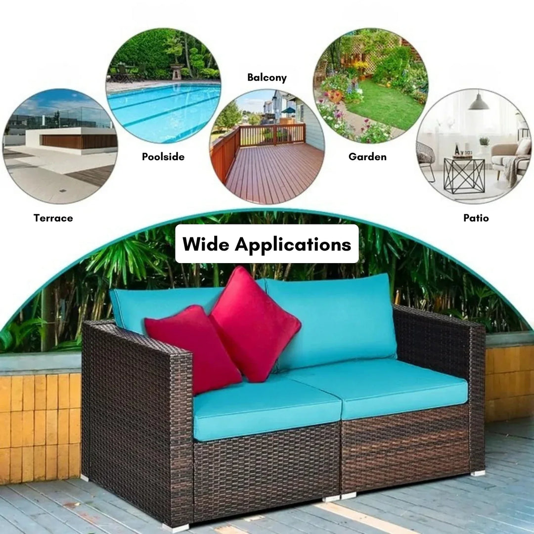 Brinda Outdoor All-Weather Rattan Wicker Double Seater Sofa