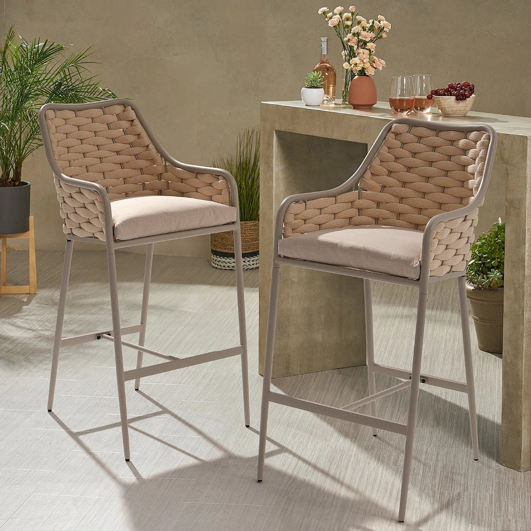 Rika 2-Piece Outdoor Rope Bar Chairs – Stylish Comfort Built to Last