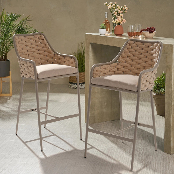 Rika 2-Piece Outdoor Rope Bar Chairs – Stylish Comfort Built to Last