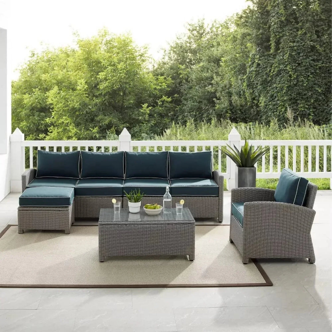 Liesel Outdoor Rattan Wicker 6-Seater Sofa Set
