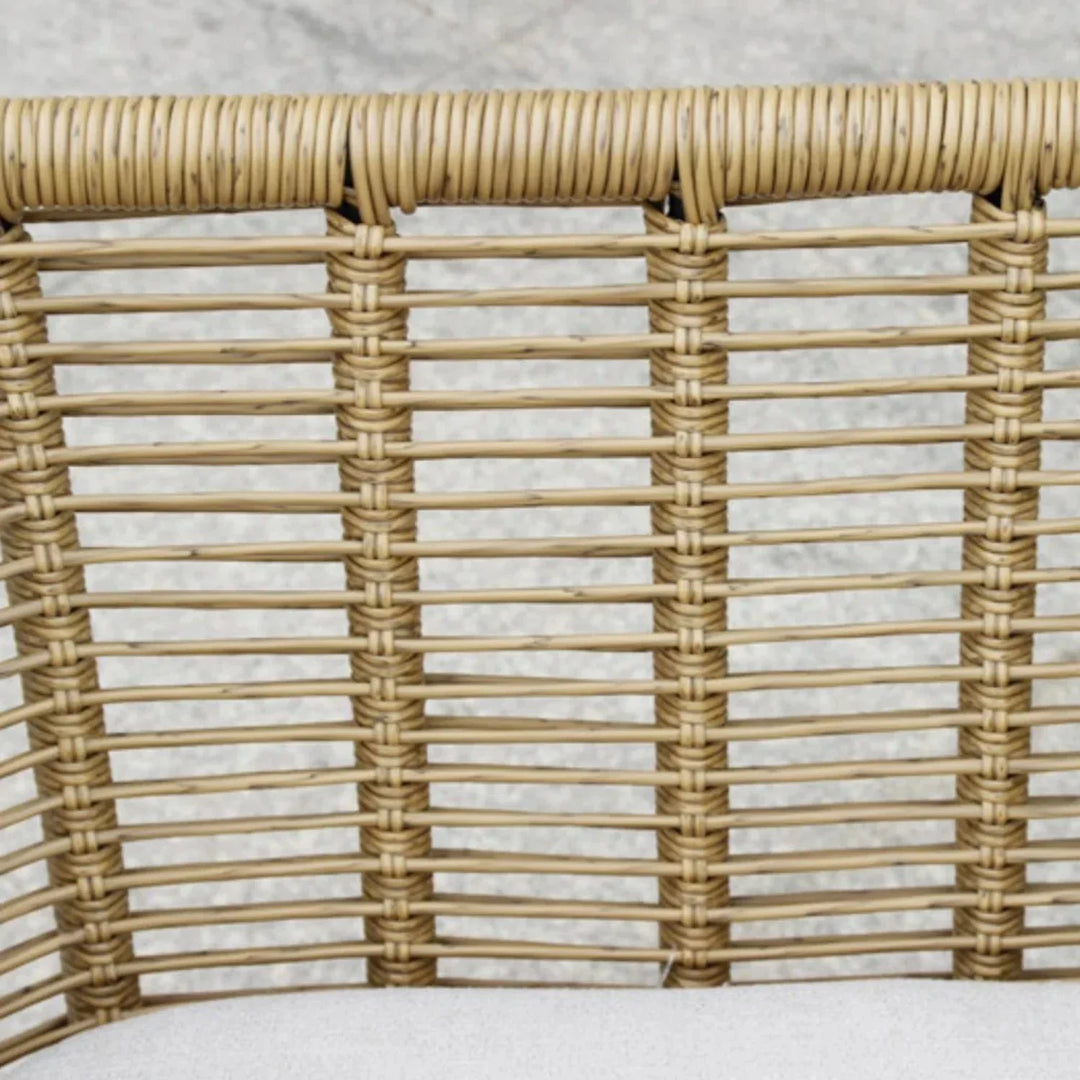 Noura Outdoor Beige Rope 7-Seater Sofa Set With Glass Top Table