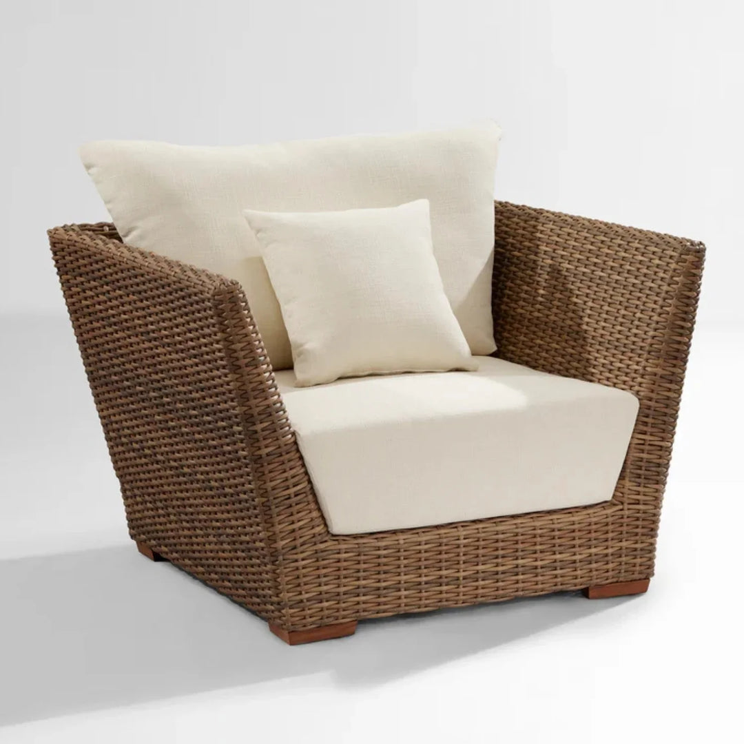 Patricia 5-Piece Outdoor Wicker Sofa Set With 2-Tier Glass Top Tables